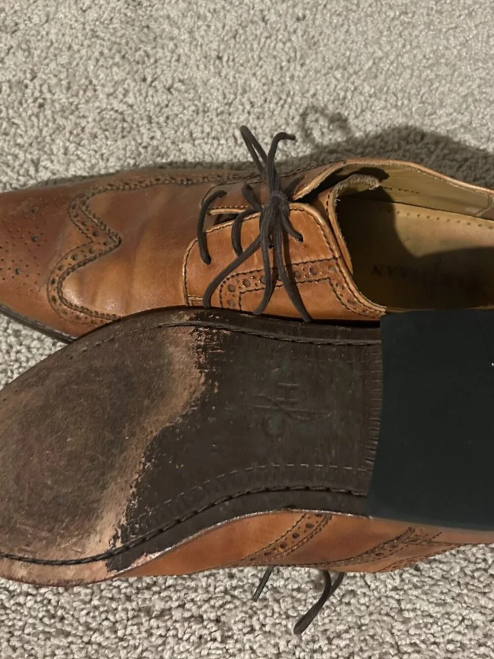 Cole Haan Air Harrison Tan Leather Wingtip Oxford Derby Men's 10M